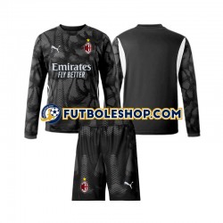 Primera Equipación del AC Milan Portero 2024-2025 Negro ML para Niño (Camiseta y pantalón)