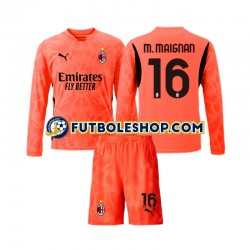 Cuarta Equipación del AC Milan Portero Mike Maignan 16 2024-2025 ML para Niño (Camiseta y pantalón)