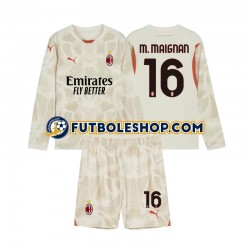 Tercera Equipación del AC Milan Portero Mike Maignan 16 2024-2025 ML para Niño (Camiseta y pantalón)