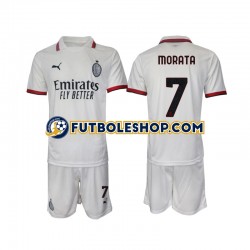 Segunda Equipación del AC Milan Morata 7 2024-2025 Manga Corta para Niño (Camiseta y pantalón)