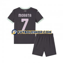 Tercera Equipación del AC Milan Morata 7 2024-2025 Manga Corta para Niño (Camiseta y pantalón)