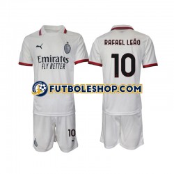 Segunda Equipación del AC Milan Rafael Leao 10 2024-2025 Manga Corta para Niño (Camiseta y pantalón)