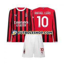 Primera Equipación del AC Milan Rafael Leao 10 2024-2025 ML para Niño (Camiseta y pantalón)
