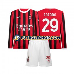 Primera Equipación del AC Milan Youssouf Fofana 29 2024-2025 ML para Niño (Camiseta y pantalón)