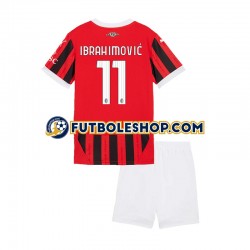Primera Equipación del AC Milan ibrahimovic 11 2024-2025 Manga Corta para Niño (Camiseta y pantalón)