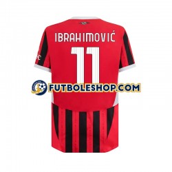 Primera Equipación del AC Milan ibrahimovic 11 2024-2025 Manga Corta para Hombre