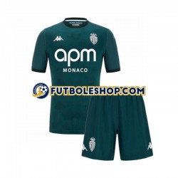 Segunda Equipación del AS Monaco 2024-2025 Manga Corta para Niño (Camiseta y pantalón)