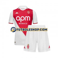 Primera Equipación del AS Monaco 2024-2025 Manga Corta para Niño (Camiseta y pantalón)