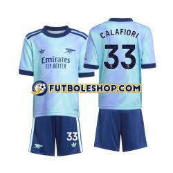 Tercera Equipación del Arsenal Calafiori 33 2024-2025 Manga Corta para Niño (Camiseta y pantalón)