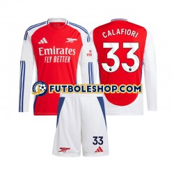 Primera Equipación del Arsenal Riccardo Calafiori 33 2024-2025 ML para Niño (Camiseta y pantalón)
