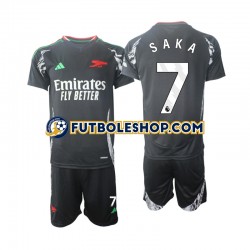 Segunda Equipación del Arsenal Saka 7 2024-2025 Manga Corta para Niño (Camiseta y pantalón)