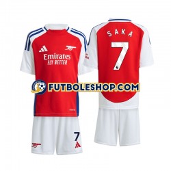Primera Equipación del Arsenal Saka 7 2024-2025 Manga Corta para Niño (Camiseta y pantalón)