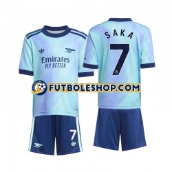 Tercera Equipación del Arsenal Saka 7 2024-2025 Manga Corta para Niño (Camiseta y pantalón)