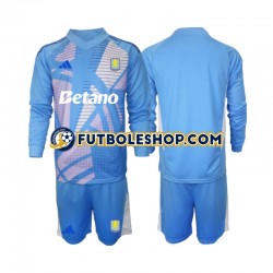 Tercera Equipación del Aston Villa Portero 2024-2025 Azul ML para Niño (Camiseta y pantalón)