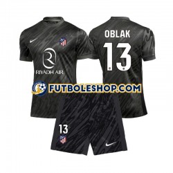 Primera Equipación del Atlético Madrid Portero Jan Oblak 13 2024-2025 Manga Corta para Niño (Camiseta y pantalón)
