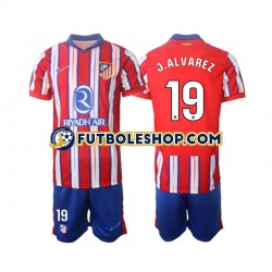 Primera Equipación del Atlético Madrid J.Alvarez 19 2024-2025 Manga Corta para Niño (Camiseta y pantalón)