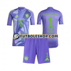 Segunda Equipación del Bayern de Múnich Portero Neuer 1 2024-2025 Manga Corta para Niño (Camiseta y pantalón)