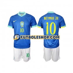 Segunda Equipación del Brasil Neymar JR 10 2024 Manga Corta para Niño (Camiseta y pantalón)