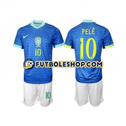 Segunda Equipación del Brasil PELE 10 2024 Manga Corta para Niño (Camiseta y pantalón)