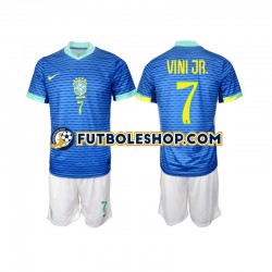 Segunda Equipación del Brasil VINI JR 7 2024 Manga Corta para Niño (Camiseta y pantalón)