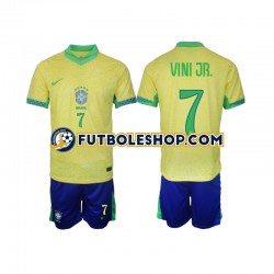 Primera Equipación del Brasil VINI JR 7 2024 Manga Corta para Niño (Camiseta y pantalón)