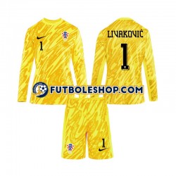 Primera Equipación del Croacia Portero DOMINIK LIVAKOVIC 1 Euro 2024 ML para Niño (Camiseta y pantalón) Primera Equipación del Croacia Portero DOMINIK LIVAKOVIC 1 Euro 2024 ML para Niño (Camiseta y pantalón)