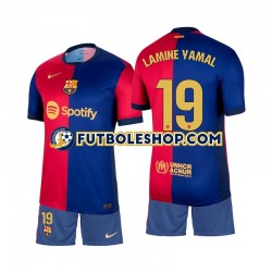 Primera Equipación del FC Barcelona Lamine Yamal 19 2024-2025 Manga Corta para Niño (Camiseta y pantalón)