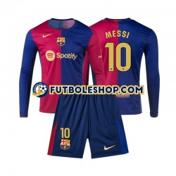 Primera Equipación del FC Barcelona Lionel Messi 10 2024-2025 ML para Niño (Camiseta y pantalón)