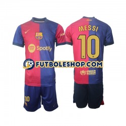 Primera Equipación del FC Barcelona Lionel Messi 10 2024-2025 Manga Corta para Niño (Camiseta y pantalón)
