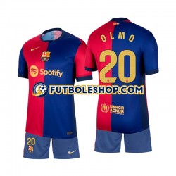 Primera Equipación del FC Barcelona Olmo 20 2024-2025 Manga Corta para Niño (Camiseta y pantalón)