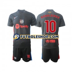 Segunda Equipación del FC Barcelona Ronaldinho 10 2024-2025 Manga Corta para Niño (Camiseta y pantalón)