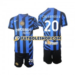 Primera Equipación del Inter Milan Hakan Calhanoglu 20 2024-2025 Manga Corta para Niño (Camiseta y pantalón)