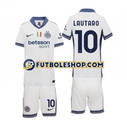 Segunda Equipación del Inter Milan Lautaro 10 2024-2025 Manga Corta para Niño (Camiseta y pantalón)