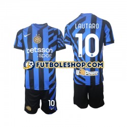 Primera Equipación del Inter Milan Lautaro 10 2024-2025 Manga Corta para Niño (Camiseta y pantalón)