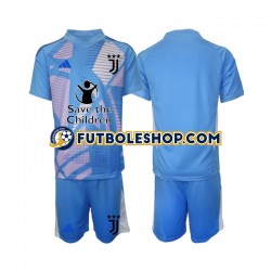 Primera Equipación del Juventus Portero 2024-2025 Azul Manga Corta para Niño (Camiseta y pantalón)
