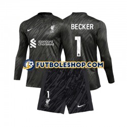 Primera Equipación del Liverpool Portero Alisson Becker 1 2024-2025 ML para Niño (Camiseta y pantalón)