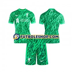 Segunda Equipación del Liverpool Portero 2024-2025 Manga Corta para Niño (Camiseta y pantalón)