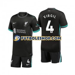Segunda Equipación del Liverpool Virgil 4 2024-2025 Manga Corta para Niño (Camiseta y pantalón)