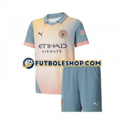 Cuarta Equipación del Manchester City 2024-2025 Manga Corta para Niño (Camiseta y pantalón)