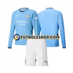 Primera Equipación del Manchester City 2024-2025 ML para Niño (Camiseta y pantalón)