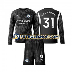 Cuarta Equipación del Manchester City Portero Ederson Moraes 31 2024-2025 ML para Niño (Camiseta y pantalón)
