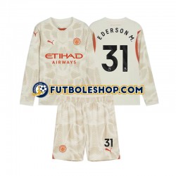 Tercera Equipación del Manchester City Portero Ederson Moraes 31 2024-2025 ML para Niño (Camiseta y pantalón)