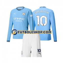 Primera Equipación del Manchester City Jack Grealish 10 2024-2025 ML para Niño (Camiseta y pantalón)