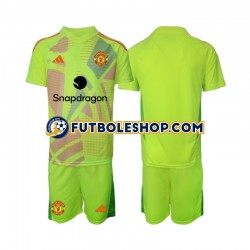 Segunda Equipación del Manchester United Portero 2024-2025 Manga Corta para Niño (Camiseta y pantalón)