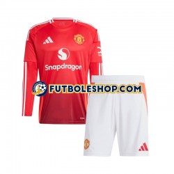 Primera Equipación del Manchester United 2024-2025 ML para Niño (Camiseta y pantalón)