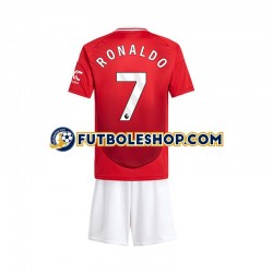 Primera Equipación del Manchester United Cristiano Ronaldo 7 2024-2025 Manga Corta para Niño (Camiseta y pantalón)