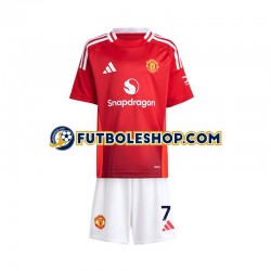 Primera Equipación del Manchester United Cristiano Ronaldo 7 2024-2025 Manga Corta para Niño (Camiseta y pantalón)