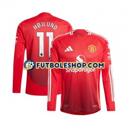 Primera Equipación del Manchester United Rasmus Hojlund 11 2024-2025 ML para Hombre