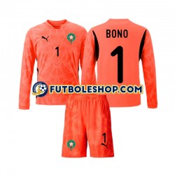 Primera Equipación del Marruecos Portero Yassine Bounou 1 2024 ML para Niño (Camiseta y pantalón)