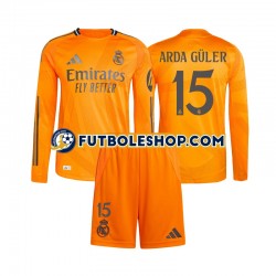 Segunda Equipación del Real Madrid Arda Guler 15 2024-2025 ML para Niño (Camiseta y pantalón)